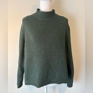 Old Navy Dark Green Mock Neck Ribbed Sweater Size M